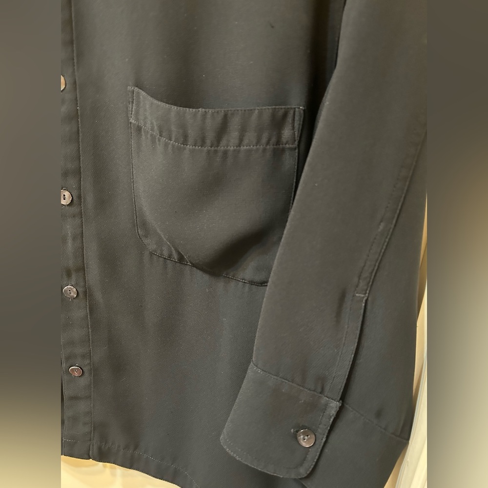 Chicos Black Button Down 3/4 Sleeve Dress  Shirt - Picture 7 of 10